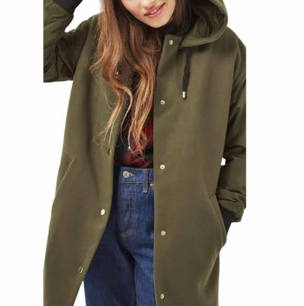 Topshop Green Harley Bomber Coat in Size 2 (S/XS)